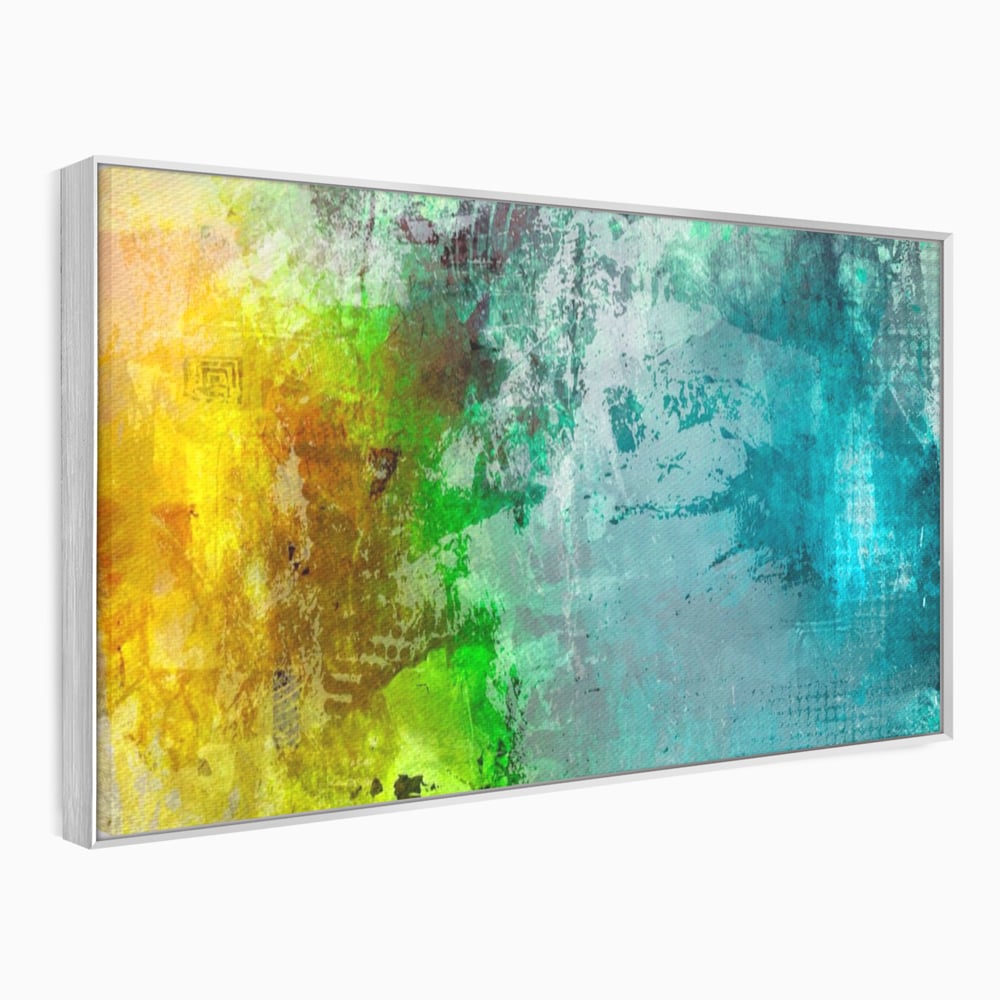 Tablou canvas cu tablou canvas cu compozitie abstracta, in rama de aluminiu argintiu